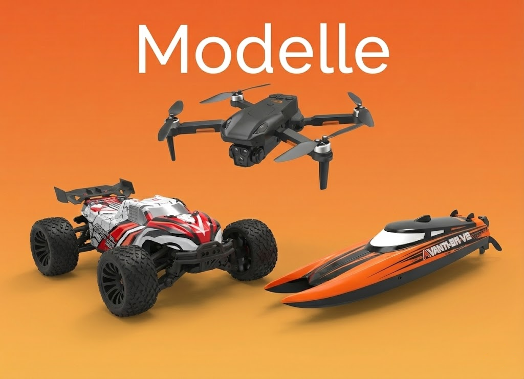RC Modelle Auswahl: Ferngesteuerte Autos, Drohnen und Rennboote