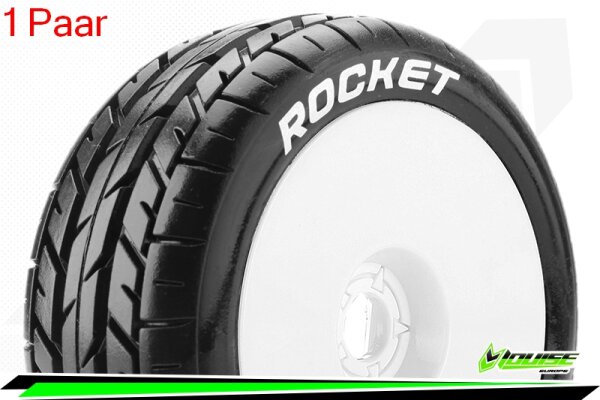 Louise RC - B-ROCKET - 1-8 Buggy --Inhalt: 2 Reifen-- Fertig Verklebt - Soft - Dish Felgen Weiss - Hex 17mm - L-T3190SW