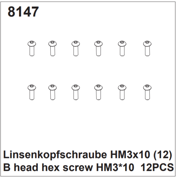 Linsenkopfschrauben HM3x10 (12)