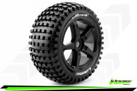 Louise RC - T-ROCK - 1-8 Truggy Komplettradsatz - Fertig Verklebt - Soft - Speichenfelgen Schwarz - 0-Offset - Hex 17mm - L-T3251SB