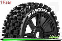 Louise RC - B-UPHILL - 1-8 Buggy --Inhalt: 2 Reifen-- Fertig Verklebt - Soft - Speichenfelgen Schwarz - Hex 17mm - L-T3271SB