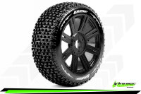 Louise RC - B-PIRATE - 1-8 Buggy Komplettradsatz - Fertig Verklebt - Soft - Speichenfelgen Schwarz - Hex 17mm - L-T3126SB