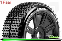 Louise RC - B-HORNET - 1-8 Buggy --Inhalt: 2 Reifen-- Fertig Verklebt - Soft - Speichenfelgen Schwarz - Hex 17mm - L-T3150SB