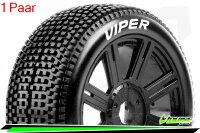 Louise RC - B-VIPER-JA - 1-8 Buggy --Inhalt: 2 Reifen-- Fertig Verklebt - Soft - Speichenfelgen Schwarz - Hex 17mm - L-T3194SB