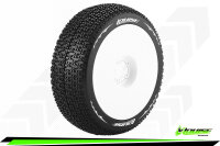 Louise RC - B-MAGLEV - 1-8 Buggy Komplettradsatz - Fertig Verklebt - Super Soft - Dish Felgen Weiss - Hex 17mm - L-T3100VW