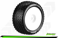 Louise RC - T-PIRATE - 1-8 Truggy Komplettradsatz - Fertig Verklebt - Super Soft - Dish Felgen Weiss - 0-Offset - Hex 17mm - L-T3134VW