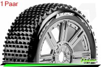 Louise RC - B-HORNET - 1-8 Buggy --Inhalt: 2 Reifen-- Fertig Verklebt - Super Soft - Speichenfelgen Schwarz-Chrom - Hex 17mm - L-T3150VBC