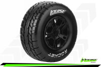 Louise RC - SC-ROCKET - 1-10 Short Course Komplettradsatz - Fertig Verklebt - Soft - Felgen Schwarz - Asso SC10 4X4 - L-T3154SBAA