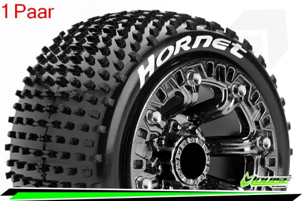 Louise RC - ST-HORNET - 1-16 Truck Komplettradsatz - Fertig Verklebt - Sport - Felgen 2.2 Schwarz-Chrom - Hex 12mm - L-T3172SBC