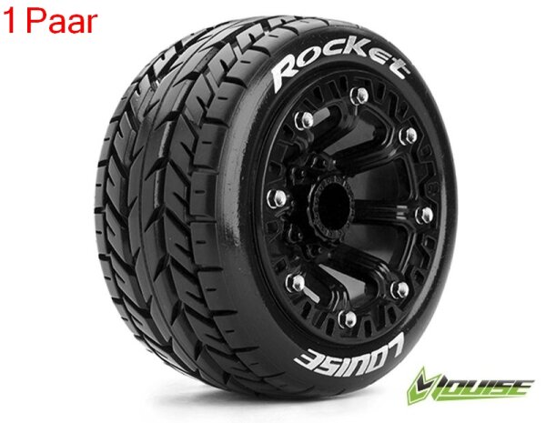 ST-ROCKET 2.2 soft Reifen auf Felge schwarz (2) *J* TRX 1:16 v/h & Buggy 1:10 hi