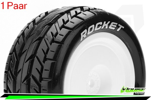 Louise RC - E-ROCKET - 1-10 Buggy --Inhalt: 2 Reifen-- Fertig Verklebt - Soft - Dish Felgen Weiss - Hex 12mm - 4WD - Hinten - L-T3188SWKR