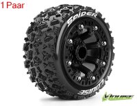 ST-SPIDER 2.2 soft Reifen auf Felge schwarz (2) *J* TRX 1:16 v/h & Buggy 1:10 hi