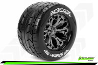 Louise RC - MT-ROCKET - 1-10 Monster Truck --Inhalt: 2 Reifen-- Fertig Verklebt - Sport - Felgen 2.8 Schwarz-Chrom - Hex 14mm - L-T3201SBCM