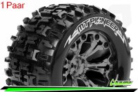 Louise RC - MT-PIONEER - 1-10 Monster Truck --Inhalt: 2 Reifen-- Fertig Verklebt - Sport - Felgen 2.8 Schwarz-Chrom - Hex 14mm - L-T3202SBCM