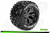 Louise RC - MT-PIONEER - 1-10 Monster Truck --Inhalt: 2 Reifen-- Fertig Verklebt - Sport - Felgen 2.8 Schwarz-Chrom - Hex 14mm - L-T3202SBCM