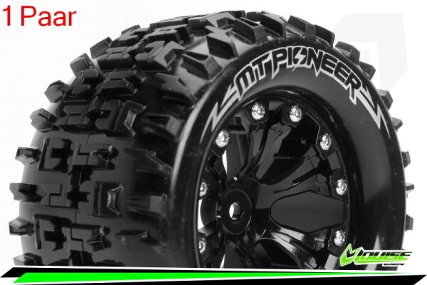 Louise RC - MT-PIONEER - 1-10 Monster Truck --Inhalt: 2 Reifen-- Fertig Verklebt - Sport - Felgen 2.8 Schwarz - Hex 14mm - L-T3202SBM