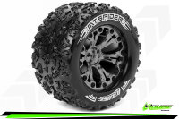 Louise RC - MT-SPIDER - 1-10 Monster Truck --Inhalt: 2 Reifen-- Fertig Verklebt - Sport - Felgen 2.8 Schwarz-Chrom - Hex 14mm - L-T3203SBCM