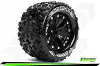 Louise RC - MT-SPIDER - 1-10 Monster Truck --Inhalt: 2 Reifen-- Fertig Verklebt - Sport - Felgen 2.8 Schwarz - Hex 14mm - L-T3203SBM