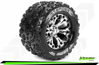 Louise RC - MT-SPIDER - 1-10 Monster Truck --Inhalt: 2 Reifen-- Fertig Verklebt - Sport - Felgen 2.8 Chrom - 1/2-Offset - Hex 12mm - 1 pair - L-T3203SCH