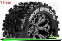 Louise RC - MT-UPHILL - 1-10 Monster Truck --Inhalt: 2 Reifen-- Fertig Verklebt - Sport - Felgen 2.8 Schwarz-Chrom - Hex 14mm - L-T3204SBCM