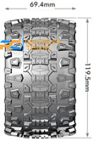 Louise RC - MT-UPHILL - 1-10 Monster Truck --Inhalt: 2 Reifen-- Fertig Verklebt - Sport - Felgen 2.8 Schwarz-Chrom - Hex 14mm - L-T3204SBCM