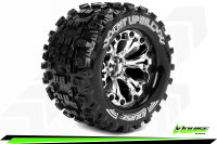 Louise RC - MT-UPHILL - 1-10 Monster Truck Komplettradsatz - Fertig Verklebt - Sport - Felgen 2.8 Chrom - 1/2-Offset - Hex 12mm - L-T3204SCH