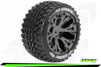Louise RC - ST-HUMMER - 1-10 Stadium Truck Komplettradsatz - Fertig Verklebt - Sport - Felgen 2.8 Schwarz-Chrom - Hex 14mm - L-T3209SBCM