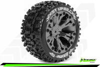 Louise RC - ST-UPHILL - 1-10 Stadium Truck Komplettradsatz - Fertig Verklebt - Sport - Felgen 2.8 Schwarz-Chrom - Hex 14mm - L-T3211SBCM