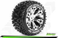 Louise RC - ST-UPHILL - 1-10 Stadium Truck Komplettradsatz - Fertig Verklebt - Sport - Felgen 2.8 Chrom - 0-Offset - Hex 12mm - L-T3211SC