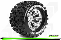 Louise RC - MT-UPHILL - 1-8 Monster Truck --Inhalt: 2 Reifen-- Fertig Verklebt - Sport - Felgen 3.8 Chrom - 0-Offset - Hex 17mm - L-T3219C