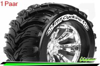 Louise RC - MT-CYCLONE - 1-8 Monster Truck --Inhalt: 2 Reifen-- Fertig Verklebt - Sport - Felgen 3.8 Chrom - 0-Offset - Hex 17mm - L-T3220C