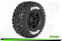 Louise RC - SC-UPHILL - 1-10 Short Course Komplettradsatz - Fertig Verklebt - Soft - Felgen Schwarz - Asso SC10 4X4 - L-T3223SBAA