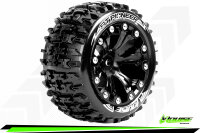 Louise RC - ST-PIONEER - 1-10 Stadium Truck Komplettradsatz - Fertig Verklebt - Soft - Felgen 2.8 Schwarz - Hex 14mm - L-T3227SBM