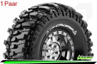 Louise RC - CR-CHAMP - 1-10 Crawler --Inhalt: 2 Reifen-- Fertig Verklebt - Super Soft - Felgen 1.9 Schwarz-Chrom - Hex 12mm - L-T3231VBC