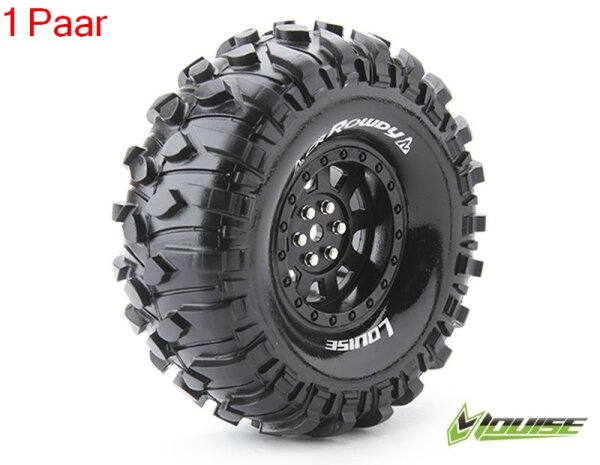 CR-ROWDY 1.9 supersoft   Felge schwarz (2) *J* 12mm Crawler LOUISE