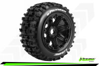 Louise RC - B-PIONEER -  1-5 Buggy Komplettradsatz - Fertig Verklebt - Sport - Bead-Lock Felgen Schwarz - Hex 24mm - Hinten - L-T3243B
