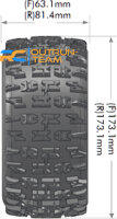 Louise RC - B-PIONEER -  1-5 Buggy Komplettradsatz - Fertig Verklebt - Sport - Bead-Lock Felgen Schwarz - Hex 24mm - Hinten - L-T3243B