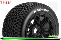 Louise RC - B-VIPER -  1-5 Buggy --Inhalt: 2 Reifen-- Fertig Verklebt - Sport - Bead-Lock Felgen Schwarz - Hex 24mm - Hinten - L-T3245B