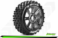 Louise RC - B-ROCK - 1-8 Buggy Komplettradsatz - Fertig Verklebt - Soft - Speichenfelgen Schwarz-Chrom - Hex 17mm - L-T3270SBC