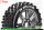 Louise RC - B-ROCK - 1-8 Buggy Komplettradsatz - Fertig Verklebt - Soft - Speichenfelgen Schwarz-Chrom - Hex 17mm - L-T3270SBC