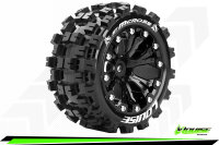 Louise RC - ST-MCROSS - 1-10 Stadium Truck Komplettradsatz - Fertig Verklebt - Sport - Felgen 2.8 Schwarz - 0-Offset - Hex 12mm - L-T3272SB