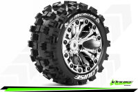 Louise RC - ST-MCROSS - 1-10 Stadium Truck Komplettradsatz - Fertig Verklebt - Sport - Felgen 2.8 Chrom - 0-Offset - Hex 12mm - L-T3272SC