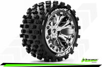 Louise RC - ST-ROCK - 1-10 Stadium Truck Komplettradsatz - Fertig Verklebt - Sport - Felgen 2.8 Chrom - 0-Offset - Hex 12mm - L-T3273SC
