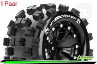 Louise RC - MT-MCROSS - 1-10 Monster Truck --Inhalt: 2 Reifen-- Fertig Verklebt - Sport - Felgen 2.8 Schwarz - 0-Offset - Hex 12mm - L-T3274SB