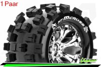 Louise RC - MT-MCROSS - 1-10 Monster Truck --Inhalt: 2 Reifen-- Fertig Verklebt - Sport - Felgen 2.8 Chrom - 0-Offset - Hex 12mm - L-T3274SC