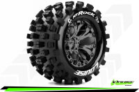 Louise RC - MT-ROCK - 1-10 Monster Truck --Inhalt: 2 Reifen-- Fertig Verklebt - Sport - Felgen 2.8 Schwarz-Chrom - Hex 14mm - L-T3275SBCM