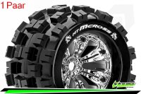 Louise RC - MT-MCROSS - 1-8 Monster Truck --Inhalt: 2 Reifen-- Fertig Verklebt - Sport - Felgen 3.8 Chrom - 0-Offset - Hex 17mm - L-T3276C