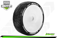 Louise RC - MFT - GT-SHIV - 1-8 Buggy Komplettradsatz - Fertig Verklebt - Soft  - Dish Felgen Weiss - Hex 17mm - L-T3284SW