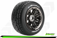 Louise RC - ST-ROCKET - 1-8 Stadium Truck Komplettradsatz - Fertig Verklebt - Sport - Bead Style 3.8 Felgen Schwarz-Chrom - Hex 17mm - L-T3286BC