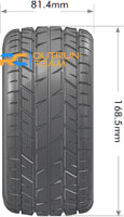 Louise RC - ST-ROCKET - 1-8 Stadium Truck Komplettradsatz - Fertig Verklebt - Sport - Bead Style 3.8 Felgen Schwarz-Chrom - Hex 17mm - L-T3286BC